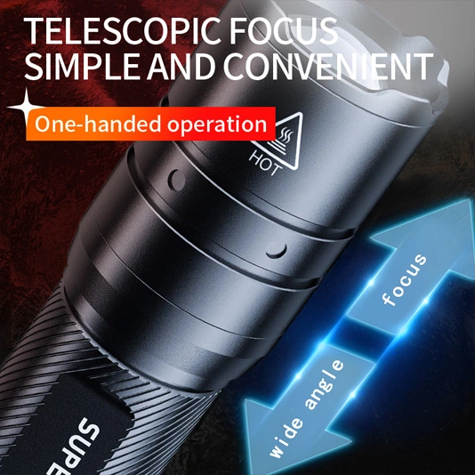 SUPERFIRE F3-T 600 Lumens Telescopic Zoom Flashlight Tactical