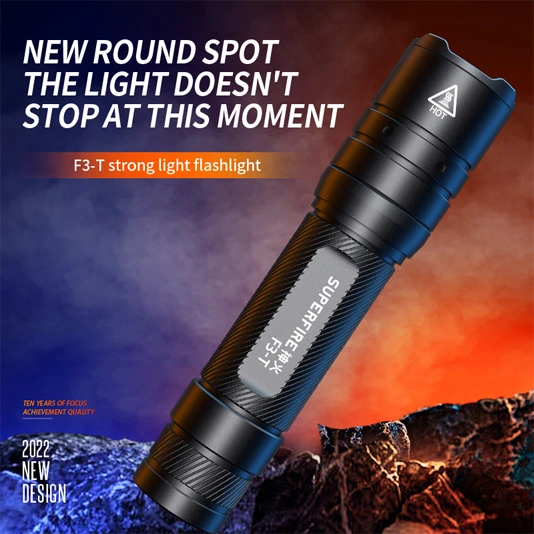 SUPERFIRE F3-T 600 Lumens Telescopic Zoom Flashlight Tactical