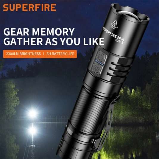 SUPERFIRE A22-S IP43 Waterproof Zoomable Eagle Eye Flashlight