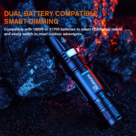 SUPERFIRE V8-T Pocket Zoom Flashlight SOS Torch Light