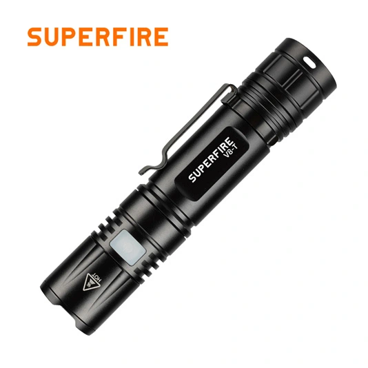 SUPERFIRE V8-T Pocket Zoom Flashlight SOS Torch Light