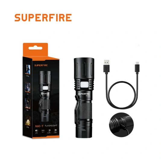 SUPERFIRE X60-T 2000 Lumens Zoomable LED Flashlight