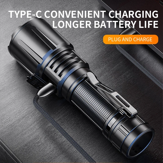 SUPERFIRE R1-G 2300 Lumens Zoomable High Power USB Types Rechargeable Flashlight