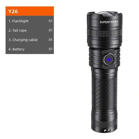 SUPERFIRE Y26 2000 lumens Telescopic Focus Zoomable Flashlight