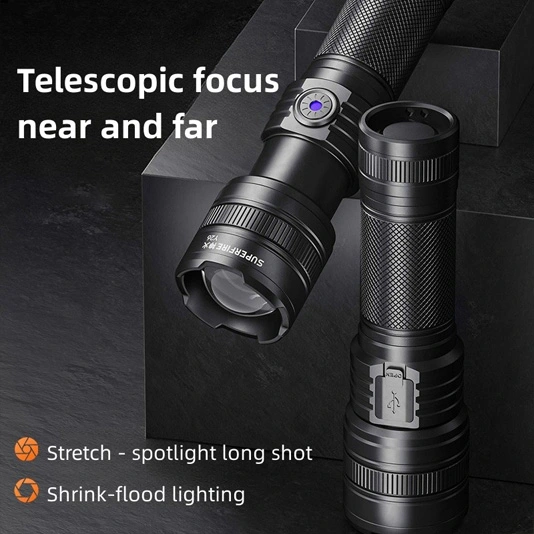 SUPERFIRE Y26 2000 lumens Telescopic Focus Zoomable Flashlight