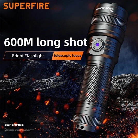 SUPERFIRE Y26 2000 lumens Telescopic Focus Zoomable Flashlight