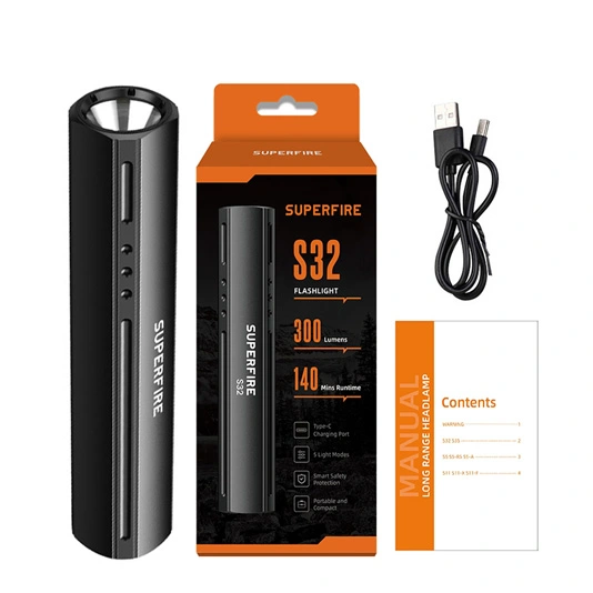 SUPERFIRE S32 500 Lumens Mini Pocket Sized Flashlight