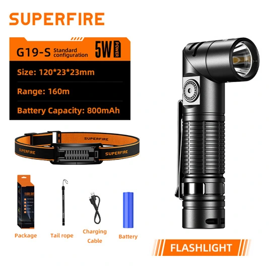 SUPERFIRE G19-S Magnetic Rechargeable Flashlight