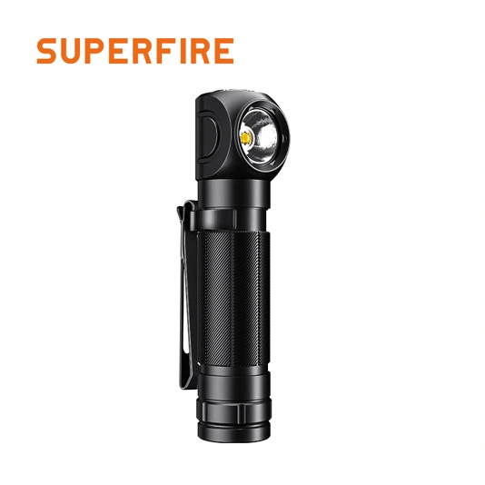 SUPERFIRE TH04 18650 Right Angle Rechargeable Flashlight Headlamp 90 Degree