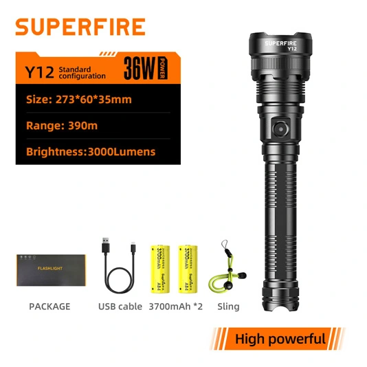 SUPERFIRE Y12 P90 3000 Lumens Flashlight