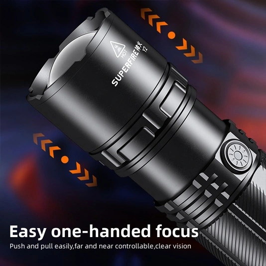 SUPERFIRE Y2 1355 Lumens High Power Long Distance Flashlight Rechargeable