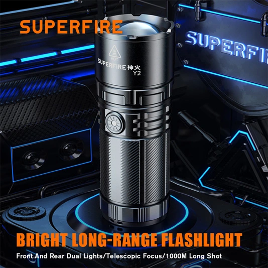 SUPERFIRE Y2 1355 Lumens High Power Long Distance Flashlight Rechargeable