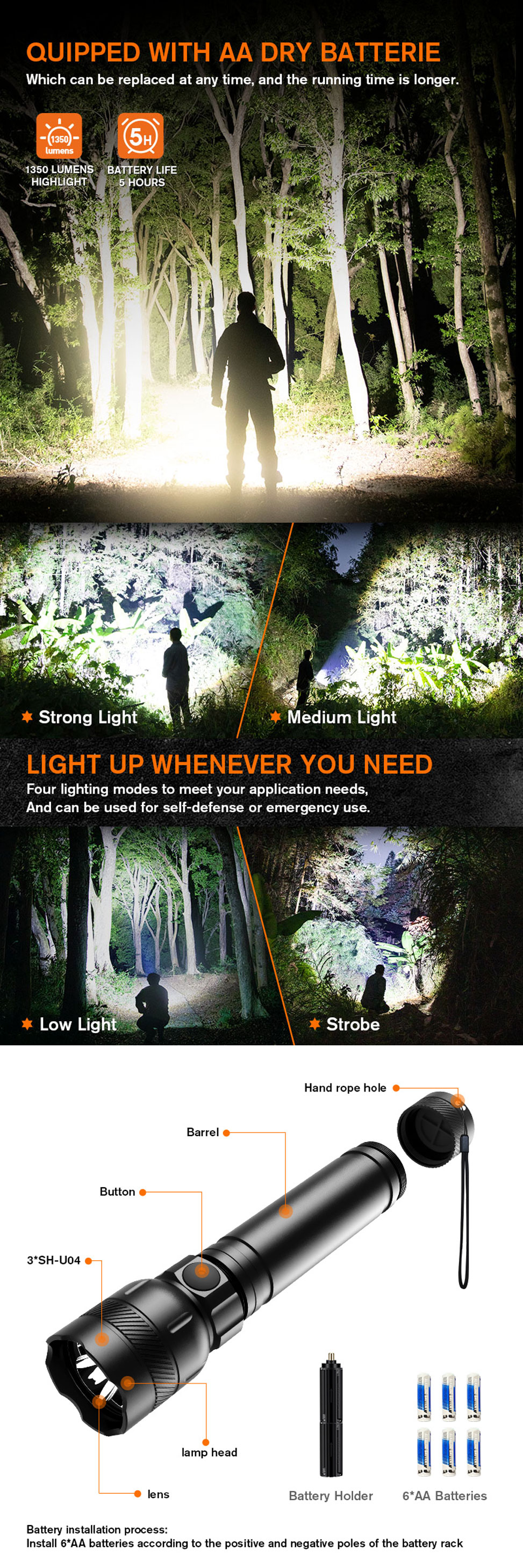 rechargeable led searchlight portable super bright handheld spotlight flashlight