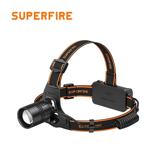 SUPERFIRE HL08 Rechargeable Zoom Head Torch