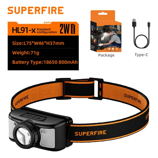 SUPERFIRE HL91-X Type-c Charging Sensor Headlamp