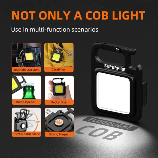 SUPERFIRE MX16 COB Keychain Work Light