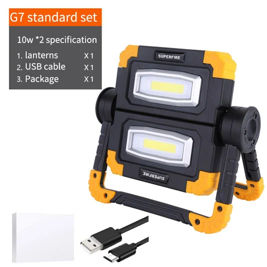 SUPERFIRE G7 Power Industry Rechargeable COB Waterproof LED Portable Work Light