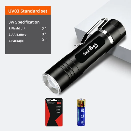 SUPERFIRE UV03 365nm 3w Handheld UV Flashlight