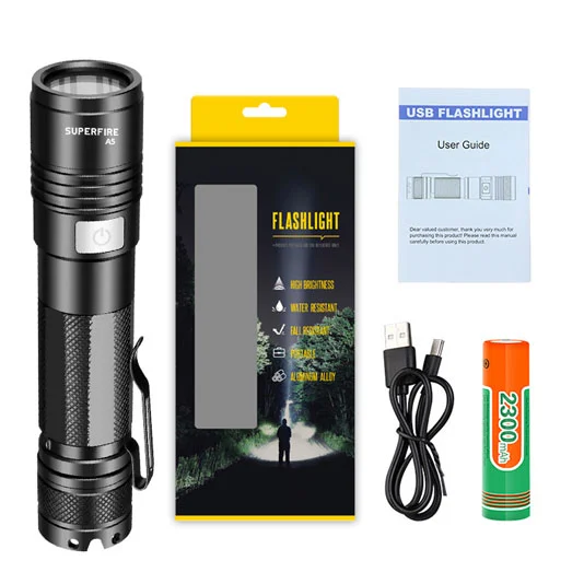 SUPERFIRE A5 395nm Waterproof Small Handheld Black UV Torch Light