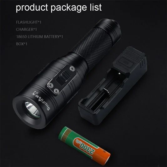 SUPERFIRE D3 Powerful Rechargeable Waterproof Diving Flashlight