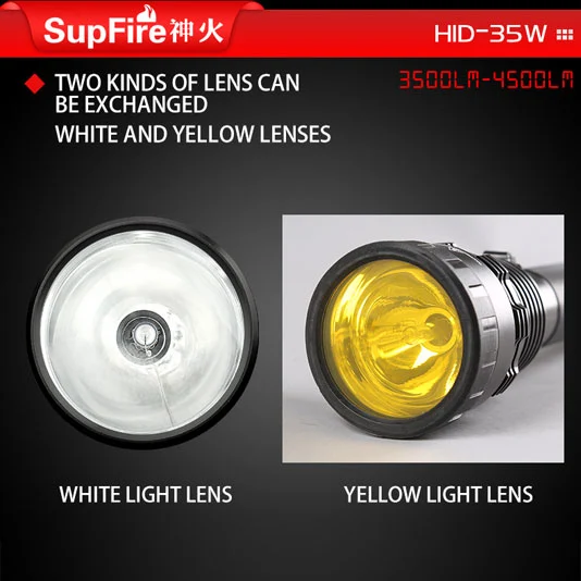 SUPERFIRE HID 35W 3500 Lumen Small HID Xenon Flashlight