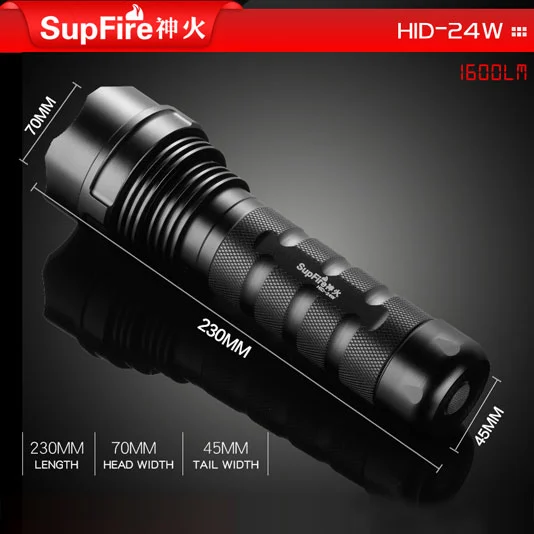 SUPERFIRE HID 24W 1600 Lumen Xenon Flashlight