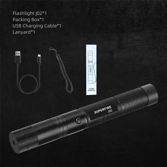 SUPERFIRE J02 Small LED Rechargeable Flashlight With Laser Pointer