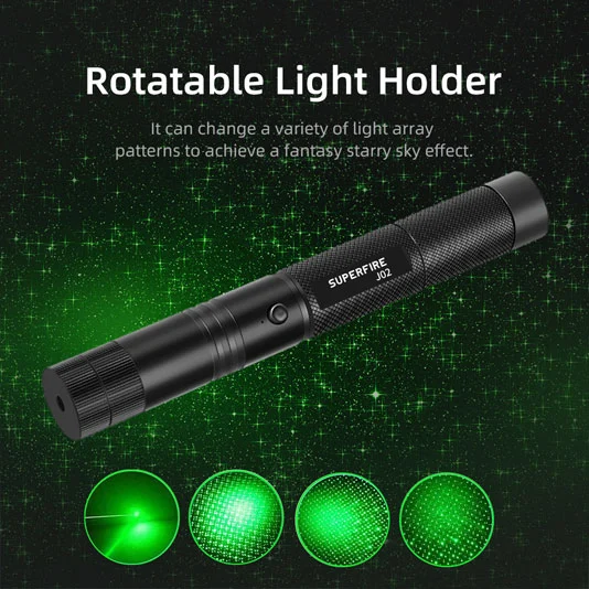 SUPERFIRE J02 Small LED Rechargeable Flashlight With Laser Pointer