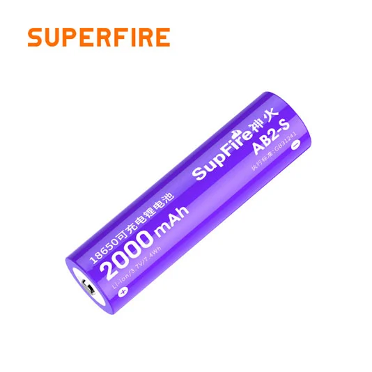 SUPERFIRE AB2-S 18650 Battery 2000mAh 3.7 Volt Rechargeable Lithium Battery