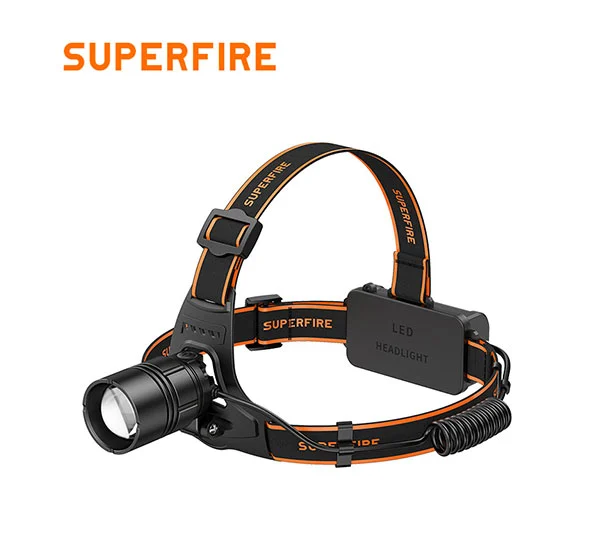 SUPERFIRE HL08 Rechargeable Zoom Head Torch