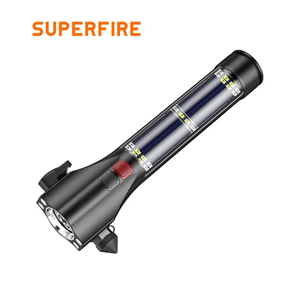 SUPERFIRE D30 Solar Rechargeable Multifunction Flashlights