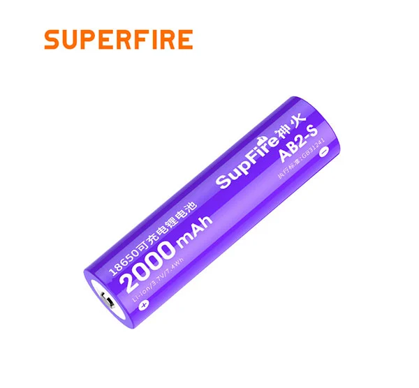 SUPERFIRE AB2-S 18650 Battery 2000mAh 3.7 Volt Rechargeable Lithium Battery