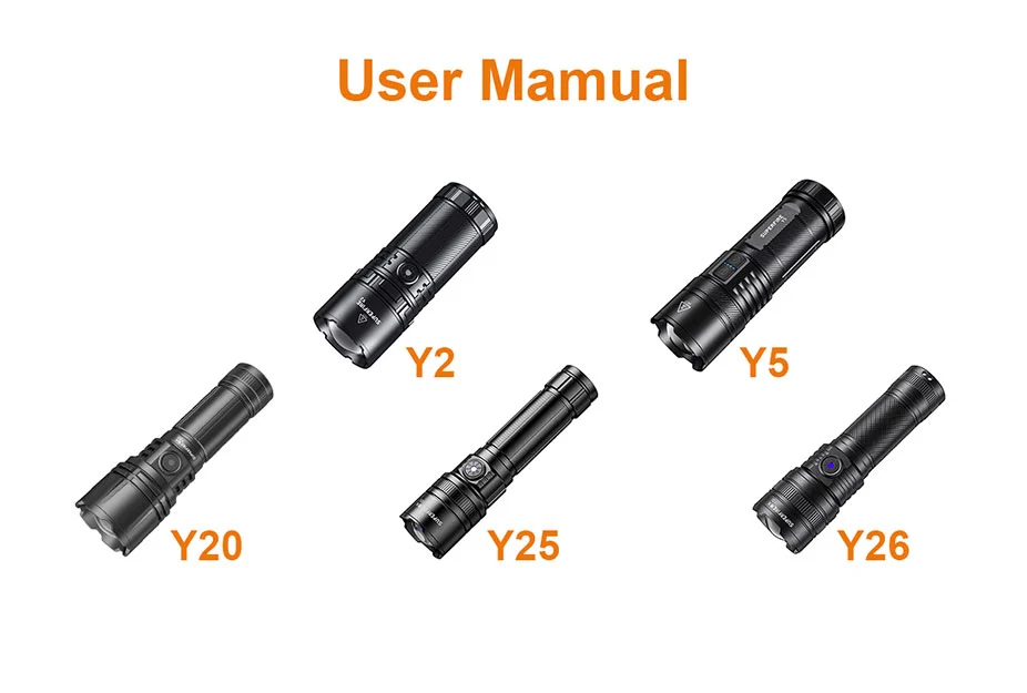 Y2 Y5 Y20 Y26 Y25 Long-Range Series Flashlight Model